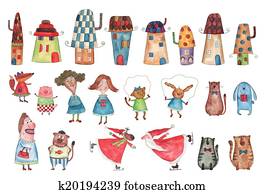 jogo, de, caricatura, caráteres