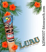 luau, grænse, invitation