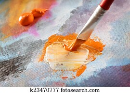 Artist hand painting Artist hand painting