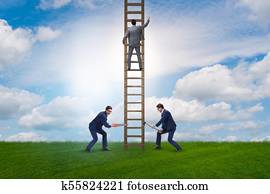 Business unethical competition concept with businessmen