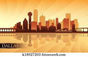 dallas, stadt skyline, silhouette, hintergrund