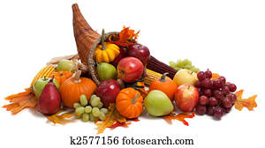 Fall cornucopia on a White back ground