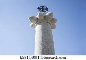 Granite monolith or pillory with Calatrava Orden Cross on the top