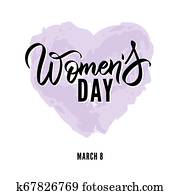 Happy Womens Day hand written lettering
