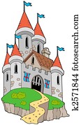Spectacular medieval castle on hill Spectacular medieval castle on hill