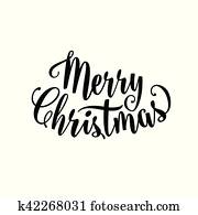 Vector illustration of merry christmas lettering text sign