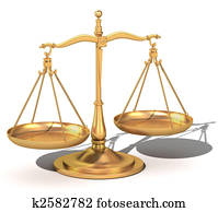 3d gold balance, the scales of justice 