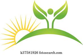 Cuktivated plant in nature logo. Vector graphic design Cuktivated plant in nature logo. Vector graphic design