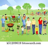 Family picnic in nature Family picnic in nature