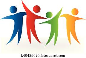 glücklich, erfolg, leute, logo