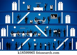 mensen, werkende, in, bureau