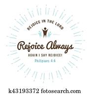 Rejoice in the Lord Always Christian Design Emblem