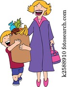 Son Helps Mom