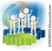 Teamwork 3d people business logo Teamwork 3d people business logo