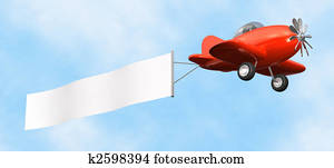 Airplane with Banner - isolated Airplane with Banner - isolated