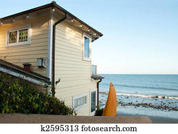 beach house with canoe