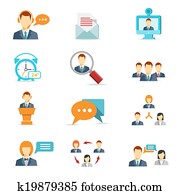 Business communication and web conference icons Business communication and web conference icons
