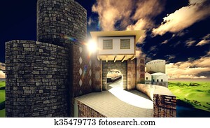 castelo, de, a, mouros