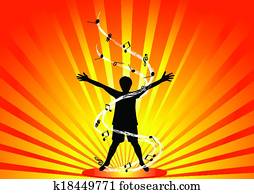 glad, folk, silhouettes