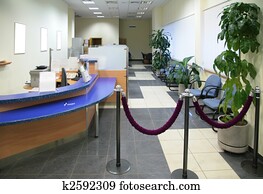in bank office