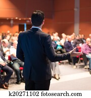 orador, em, conferência negócio, e, Presentation.