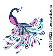 Peacock with colorful feathers Peacock with colorful feathers