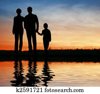 silhouette family on sunset coast silhouette family on sunset coast