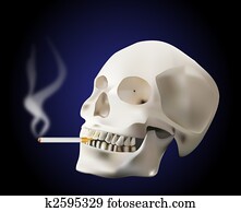 smoking skull