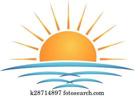 Sun beach waves logo Sun beach waves logo
