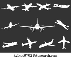 飛行機 シルエット クリップアート 切り張り イラスト 絵画 集 K Fotosearch