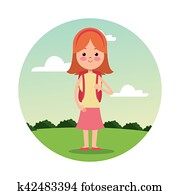 背中 学校の 女の子 ブルネット 学生 風景 背景 クリップアート 切り張り イラスト 絵画 集 K Fotosearch