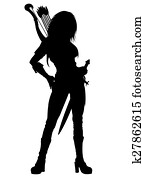 Archer woman silhouette Archer woman silhouette