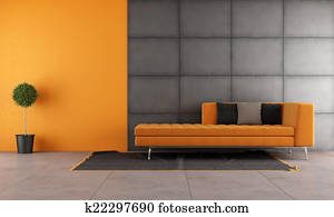 Black and orange living room Black and orange living room