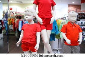 Child mannequins in store