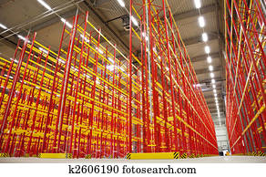 empty racks in warehouse