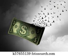 geld, fliegen weg
