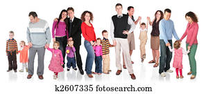 many family with children group isolated