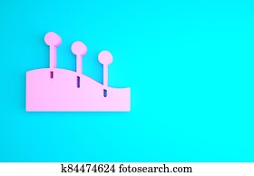 Pink Acupuncture therapy icon isolated on blue background. Chinese medicine. Holistic pain management treatments. Minimalism concept. 3d illustration 3D render Pink Acupuncture therapy icon isolated on blue background. Chinese medicine. Holistic pain management treatments. Minimalism concept. 3d illustration 3D render