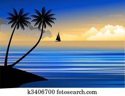 sonnenuntergang, strand sonnenuntergang, strand