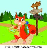 Traveler Squirrel follows the route Traveler Squirrel follows the route