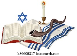Yom kippur element on white background Yom kippur element on white background