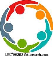 Five Entrepreneurs and business people conference in circle. Five Entrepreneurs and business people conference in circle.