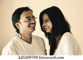 glad, ögonblick, av, indisk, par