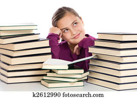 imádnivaló, leány, noha, sok, előjegyez, gondolkodó