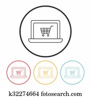 online shopping line icon online shopping line icon