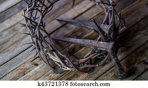 The crown of thorns and nails
