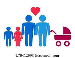 A schematic depiction of a family couple of gay men with children A schematic depiction of a family couple of gay men with children