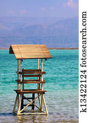 lifeguard hut on the Dead Sea