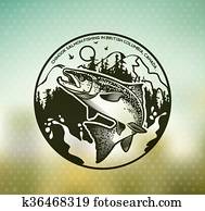 Vintage Salmon fishing emblems Vintage Salmon fishing emblems