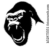 black and white linear paint draw monkey illustration black and white linear paint draw monkey illustration